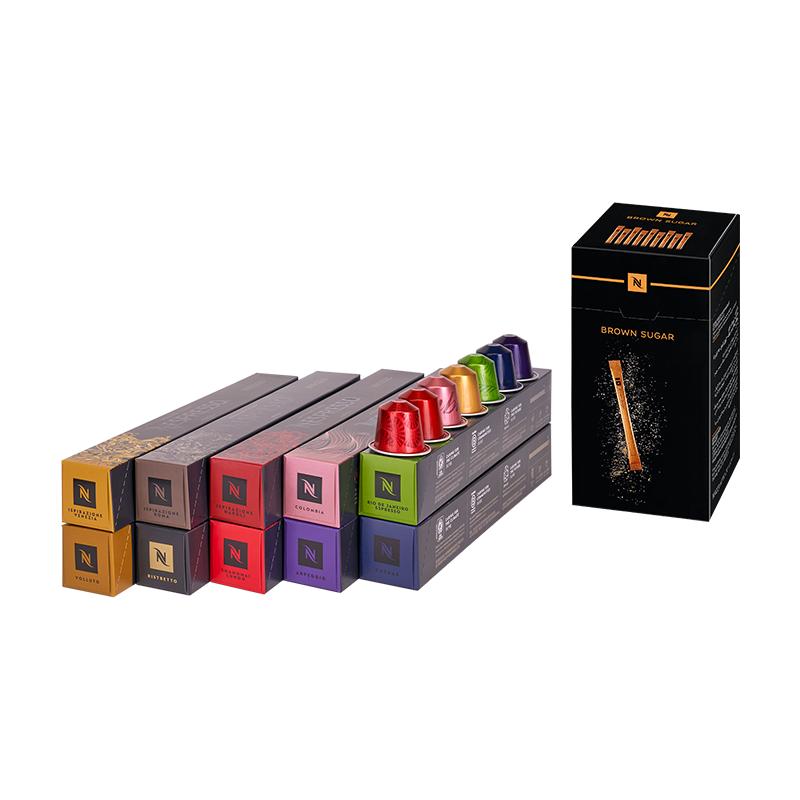 NESPRESSO胶囊咖啡套装 全明星150颗瑞士进口黑咖啡胶囊含黄糖
