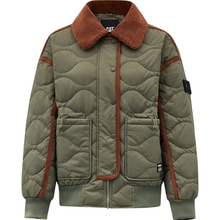 【三防】CAT卡特25秋季女士绗缝猎装羊羔绒翻领羽绒服商场同款