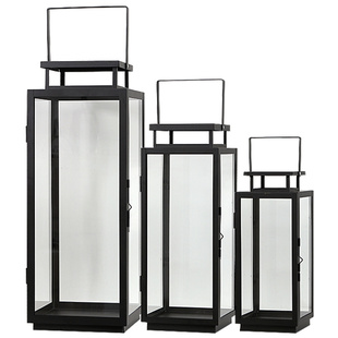 北欧庭院手提风灯户外铁艺摆件照明灯笼装饰防风蜡烛台落地马灯