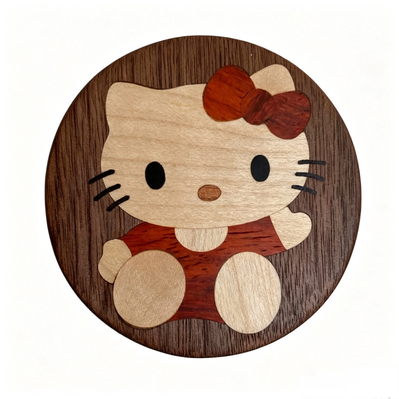 HelloKitty木质可爱随身小镜子