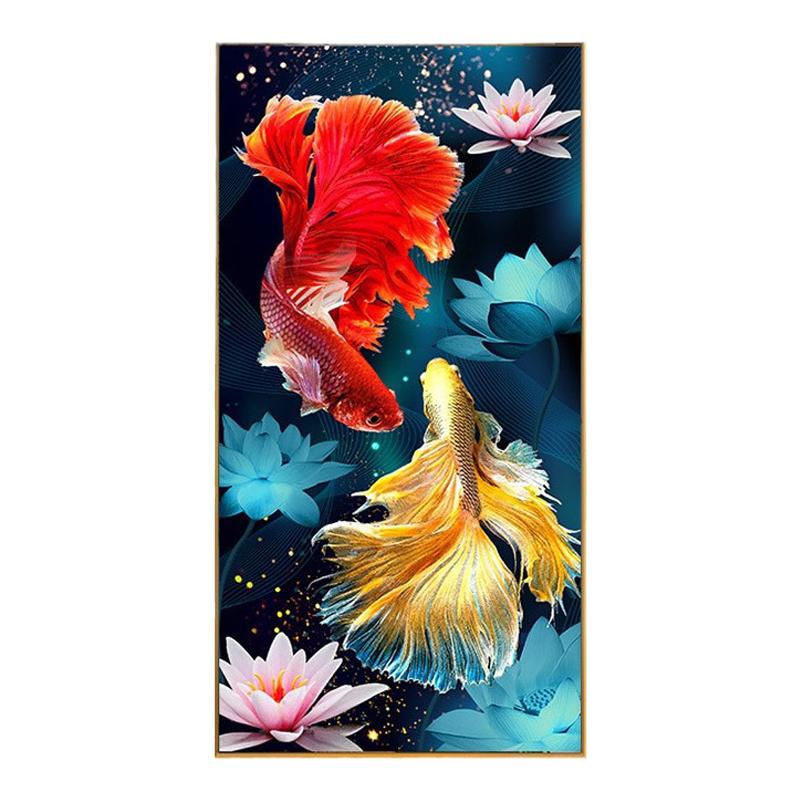 招财锦鲤钻石画方钻满贴钻十字绣