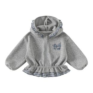 贝贝城女童外套春装2026新款儿童花边下摆上衣春秋女宝宝洋气童装