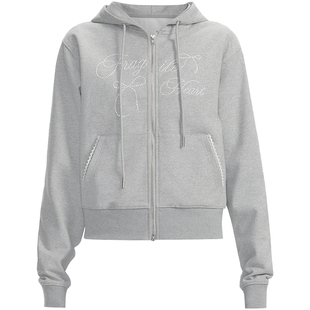 【现货】易碎商店·珍妮的归宿 设计感蝴蝶结灰色连帽卫衣外套