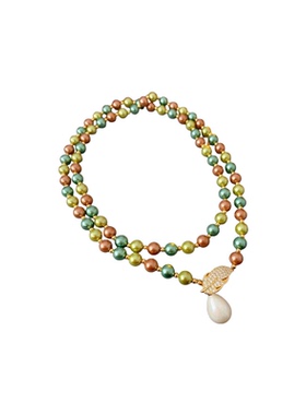 串珠锆石水滴吊坠珍珠项链轻奢小众毛衣链复古民族风饰品女感