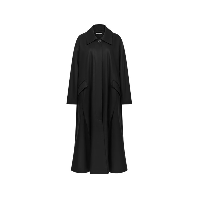 DOSORDONTS侧腰斜褶西服领风衣