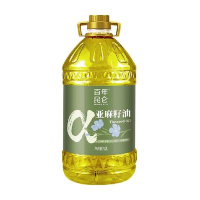 百年昆仑一级冷压榨亚麻籽油5.2L