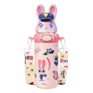 朱迪尼克儿童保温杯新款高颜值吸管杯上学专用背带水杯新年礼物杯