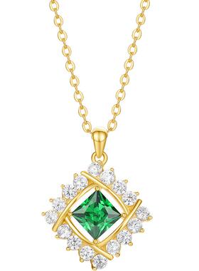 周六福S925银几何项链女