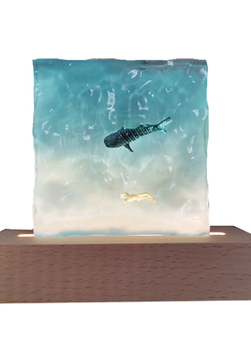 滴胶摆件成品鲸鱼礼物海洋生物环氧树脂工艺品送女友创意 小礼物