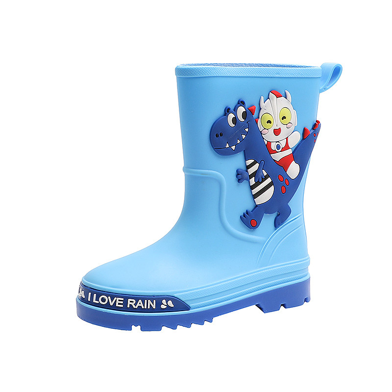 中筒儿童雨鞋时尚卡通水靴小孩子胶鞋防滑防水雨靴恐龙宝宝踩水鞋