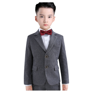 罗蒙男童西装套装儿童主持人礼服钢琴演出高端英伦小西服品牌清仓