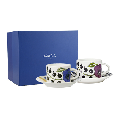 芬兰arabia硕果系列咖啡杯碟套装