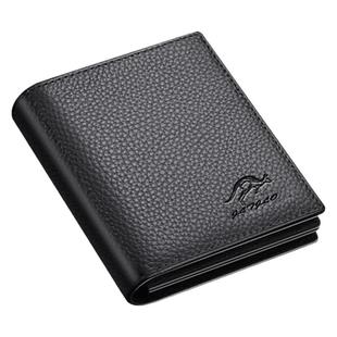 头层牛皮男士钱包男短款真皮钱夹男青年商务男钱包袋鼠域真皮钱包