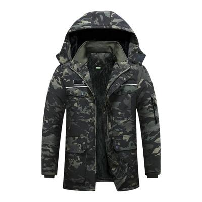 冬季加厚迷彩棉袄防水中长款棉服