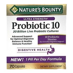 美国直邮Natures Bounty自然之宝10亿益生菌胶囊调节肠道70粒