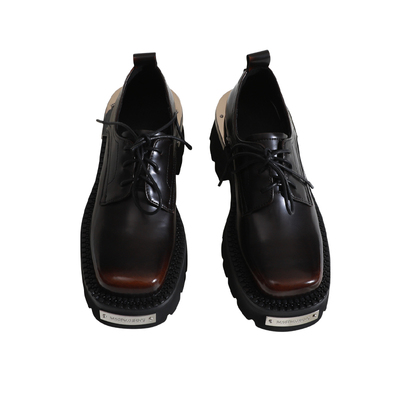 莲花府邸布洛克方头防水台金属