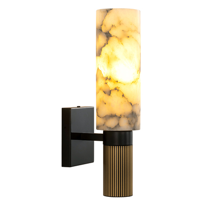 西班牙云石全铜壁灯新中式复古客厅背景墙卧室床头灯楼梯过道灯具