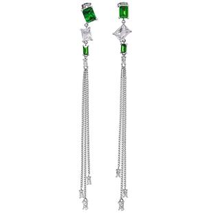 埃斯意 ChooSe绿宝石流苏耳坠小众高级感潮流耳钉个性气质耳饰女