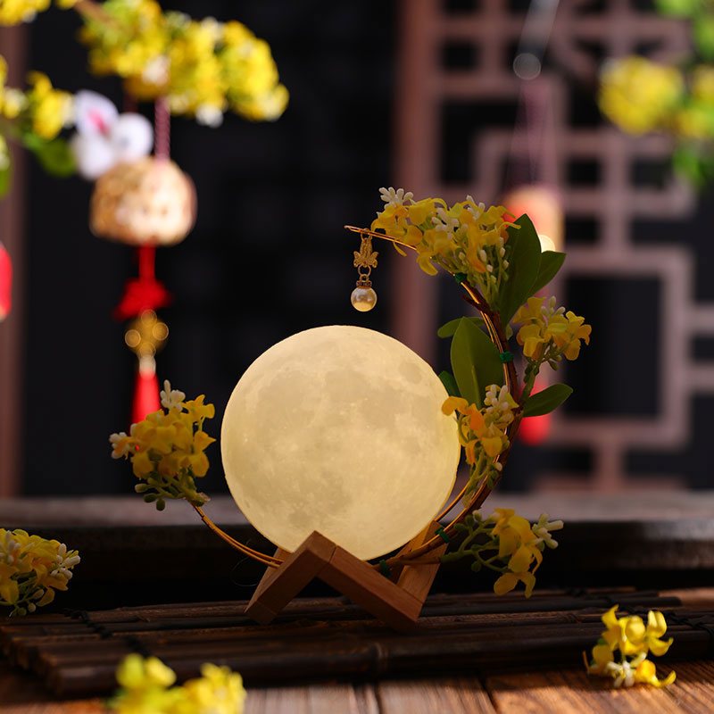 中秋挂件氛围月亮灯摆件中秋灯笼手工diy制作材料包儿童手提花灯