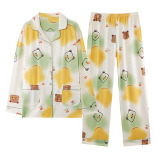 芬腾可安睡衣女款2026冬高级感纯棉女士长袖温婉家居服套装春秋季