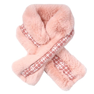 上海故事仿獭兔毛围脖女秋冬毛毛围巾护颈毛绒加厚保暖毛领濑皮草