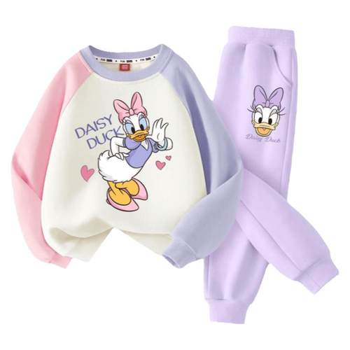 迪士尼女童卫衣2025新款秋冬装上衣洋气大童女孩衣服儿童加绒套装