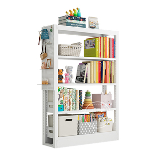 钢制简易书架多层收纳架铁艺学生家用简约小型落地置物架儿童书柜