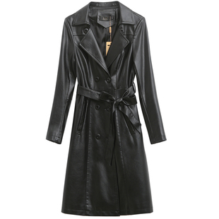 2025秋季新款海宁真皮皮衣女中长款时尚修身显瘦绵羊皮风衣外套潮