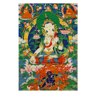 故宫藏清人文殊菩萨像轴唐卡精美佛像画挂画唐卡定制包邮30x45cm