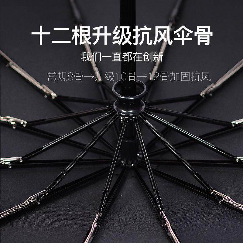 黑色雨伞大号全自动折叠130CM暴雨专用加固加厚结实抗风晴雨两用