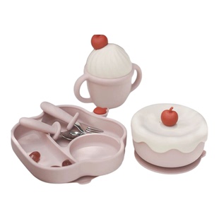 tinystarse冰淇淋宝宝婴幼儿餐具辅食碗盘开荤礼物周岁幼儿餐盘