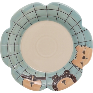 复古陶瓷早餐盘甜品盘沙拉水果盘好看的盘子家用菜盘高颜值花瓣盘