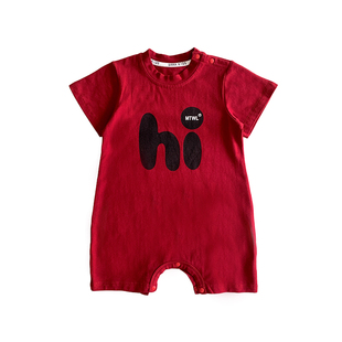 婴儿夏季薄款连体衣男宝宝衣服短袖外出服2026新款包屁衣可爱爬服