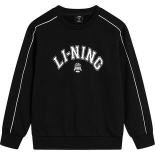 李宁儿童卫衣男大童2026春季新款青少年学生宽松圆领休闲运动上衣