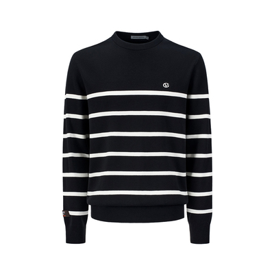 卓凡尼·华伦天奴纯棉条纹针织衫