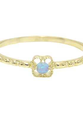 【花影之珠】微镶高质量梦幻欧泊戒指日系轻奢简约18K金戒