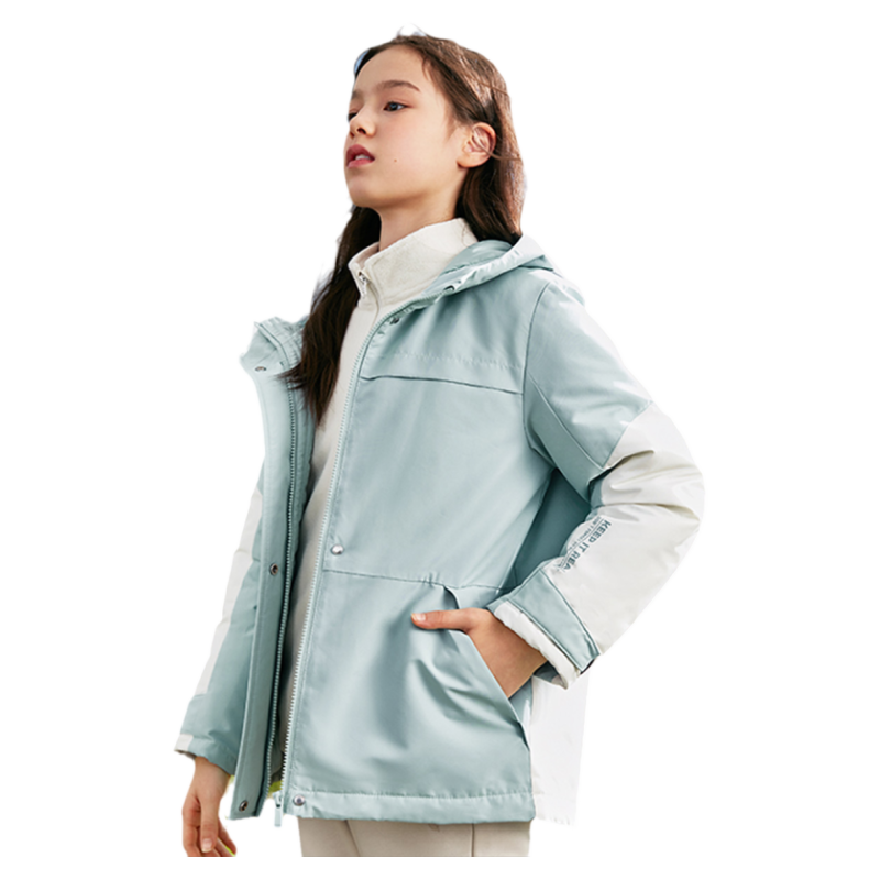 巴拉巴拉女童加厚棉服中大童三合一外套儿童短款上衣冬装新款童装