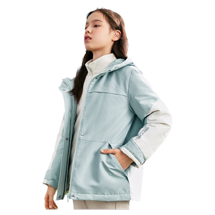 巴拉巴拉女童加厚棉服中大童三合一外套儿童短款上衣冬装新款童装