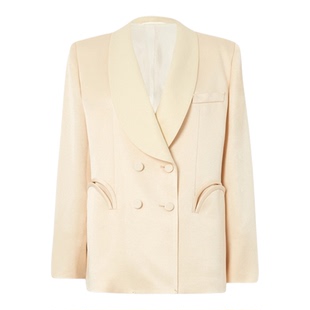 【折扣】Blaze Milano 女双排扣缎面绉纱西装外套