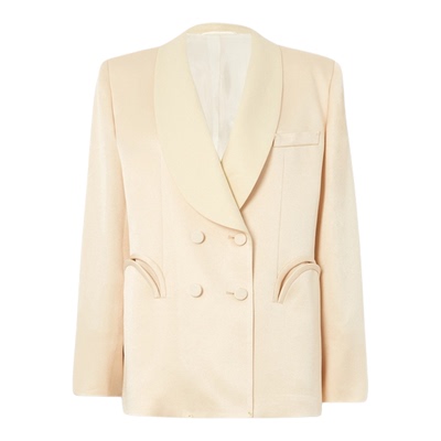 【折扣】Blaze Milano 女双排扣缎面绉纱西装外套