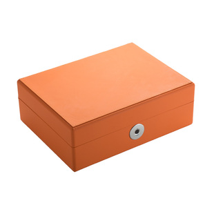 智能指纹解锁皮革木质首饰盒大容量指纹识别收纳盒防潮便携式送礼