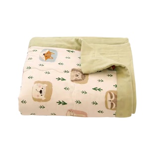 在耳边A类柔软全棉双层纱棉花夏被空调被卡通可爱儿童薄被夏凉被