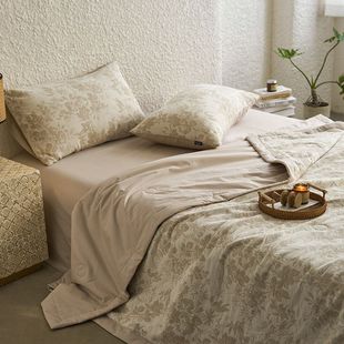 A类三层纱60S水洗夏空调凉单四件套双人夏全4100棉棉薄被子被提花