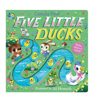 【现货】【滑条歌谣书】五只小鸭子 Five Little Ducks 原版英文儿童趣味