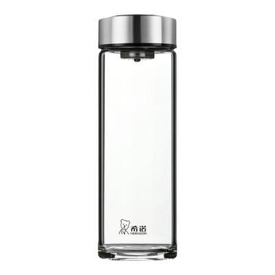 希诺新款玻璃杯单层加厚带盖办公茶杯男女款家用耐高温水杯子定制