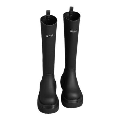 达芙妮英伦风厚底长筒靴