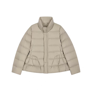 2025年新款立领90白鸭绒长袖收腰廓形短款羽绒服女款冬季修身显瘦