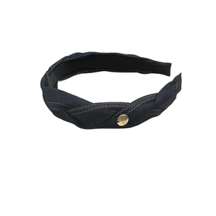 AJIDOU阿吉豆发箍时尚牛仔发箍女高颅顶发饰高级感头包脸发卡头饰