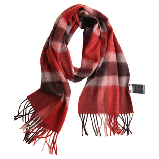 客定售完无补！曼德尔红格100%山羊绒围巾高级感女冬季复古礼盒装
