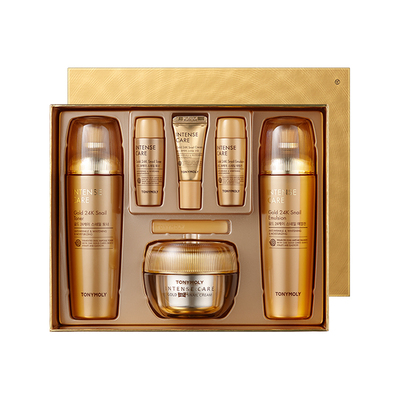 韩国Tonymoly托尼魅力24K黄金蜗牛水乳霜三件套保湿滋润抚纹修护